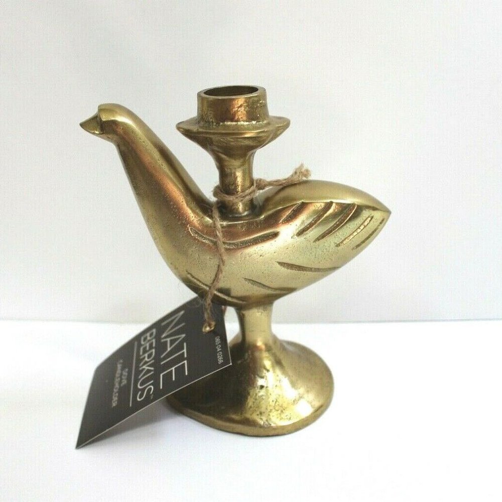 Nate Berkus Gold Tone DoveTaper Candle Holder